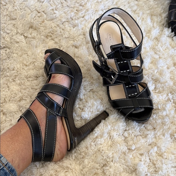 COACH Stefanie Buckle Gladiator HEEL PUMP Black Light Use Size 7 B - Picture 5 of 16